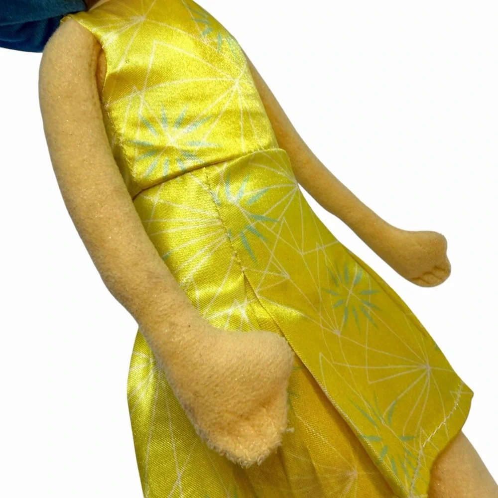 Disney Pixar Inside Out Joy Plush Stuffed Toy Yellow‎ Dress Blue Hair 10 Inch
